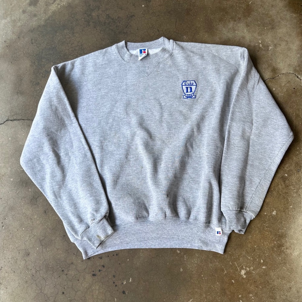 Russell Athletic Sweatshirt Mens XL Gray Good Duke University Vintage USA Made